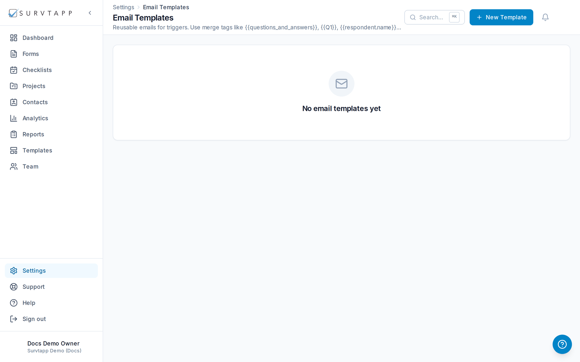 The reusable email templates manager