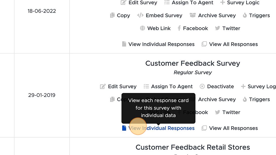 Screenshot of: Click "View Individual Responses"